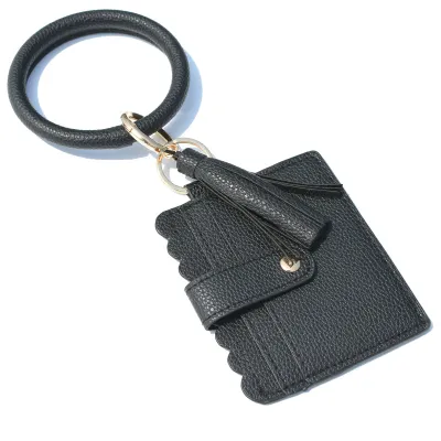 Women Fashion Multicolor Plaid Leopard Rose Printed Leather Wallet Keychain