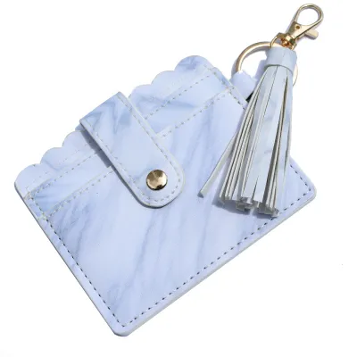 Women Fashion Creative Snake Pattern Plaid Sunflower Printed Wallet Tassel Keychain