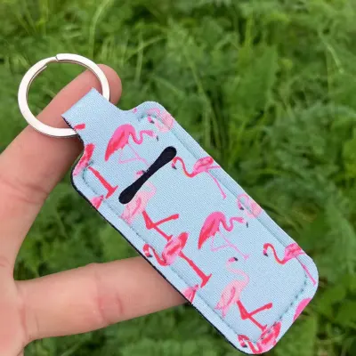 Women Fashion Leopard Sunflower Print Key Chain