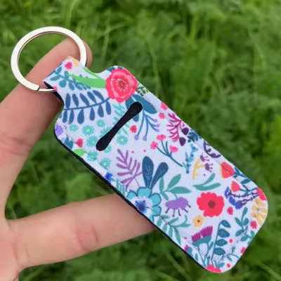 Women Fashion Leopard Sunflower Print Key Chain
