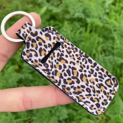 Women Fashion Leopard Sunflower Print Key Chain
