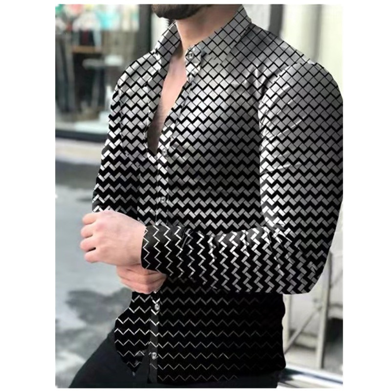 Wholesale Men Fashion Casual 3D Star Stripe Print Long