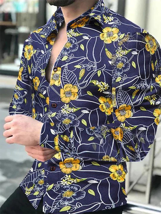 Wholesale Men Fashion Casual Versatile 3D Plaid Print Long