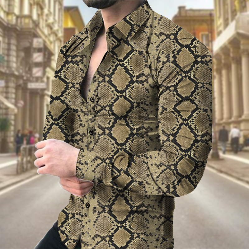 Wholesale Men Fashion Casual Versatile 3D Plaid Print Long