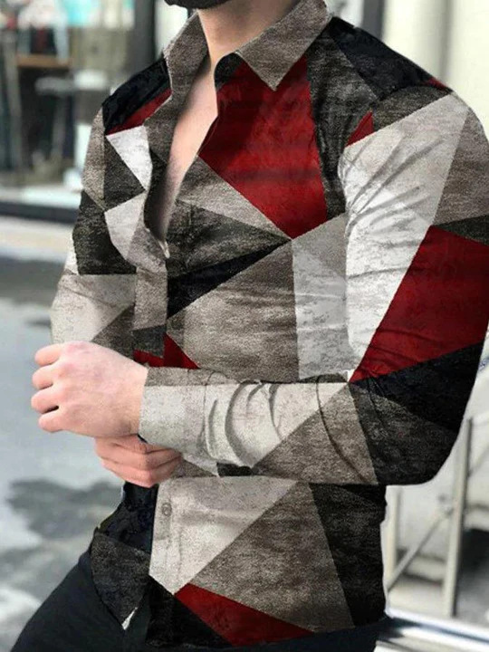 Wholesale Men Fashion Casual 3D Star Stripe Print Long