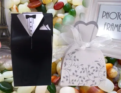 Creative European Style Wedding Candy Packaging Box Heart Shape for Party