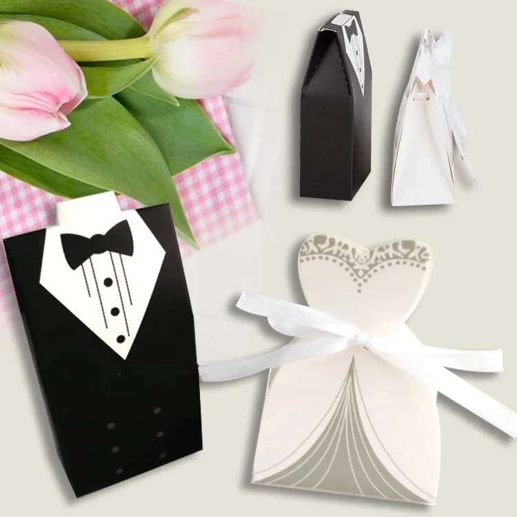 Creative European Style Wedding Candy Packaging Box Heart Shape for Party