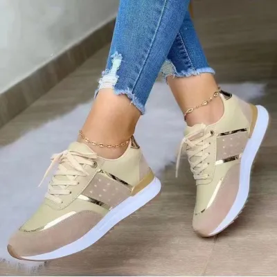 Women Fashion Casual Plus Size Colorblock Thick-Soled Sneakers