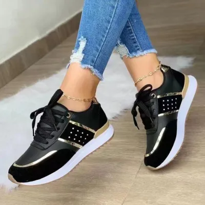 Women Fashion Casual Plus Size Colorblock Thick-Soled Sneakers