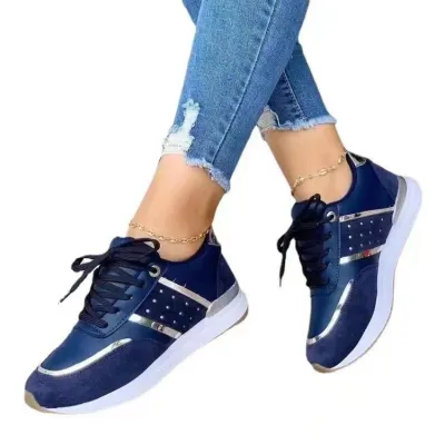 Women Fashion Casual Plus Size Colorblock Thick-Soled Sneakers
