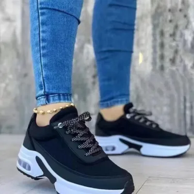 Women Fashion Casual Plus Size Breathable Mesh Thick-Soled Sneakers