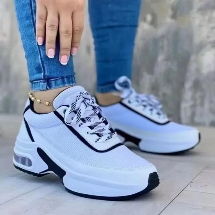 Women Fashion Casual Plus Size Breathable Mesh Thick-Soled Sneakers