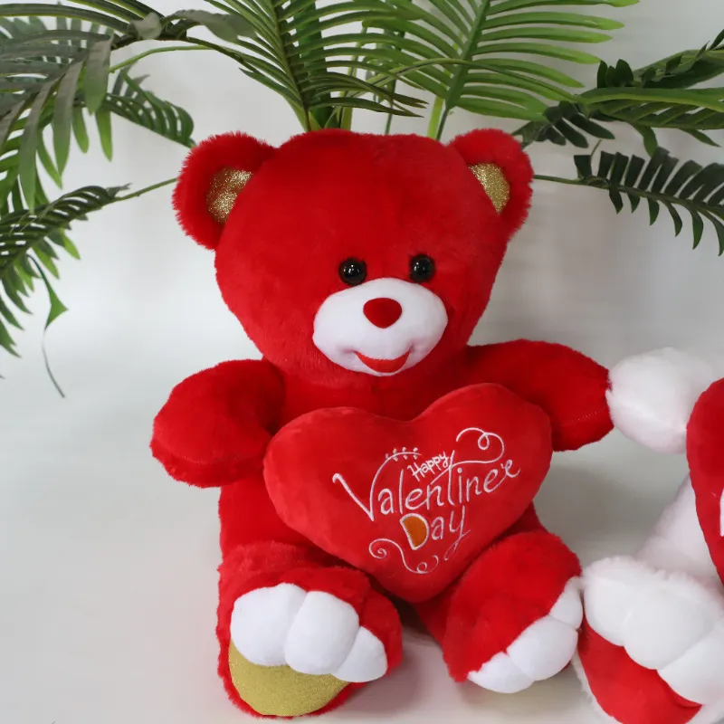 Valentine Day Cartoon Cute Plush Bear Hug Heart Doll Toy