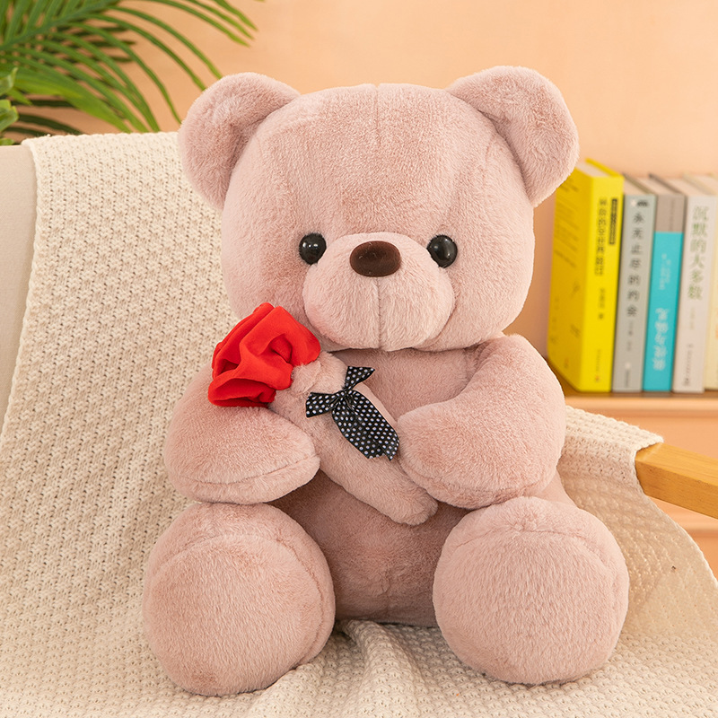 Wholesale Valentine Day Cartoon Rose Teddy Bear Doll