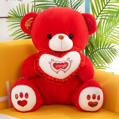 Valentine Day Cartoon Cute Plush Bear Heart Doll Toy