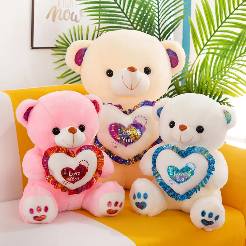 Valentine Day Cartoon Cute Plush Bear Heart Doll Toy