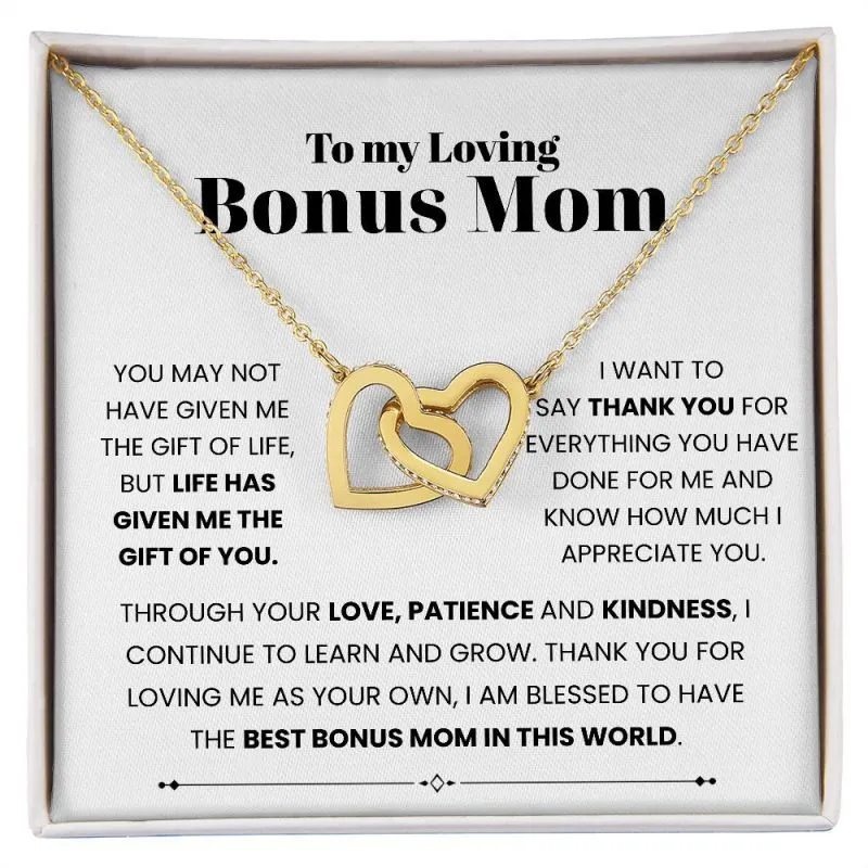 Mother Day Women Fashion Double Heart Rhinestone Pendant Necklace