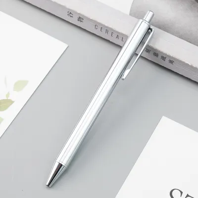 Simple Electroplated Metal Pressing Ballpoint Pen for Office Stationery