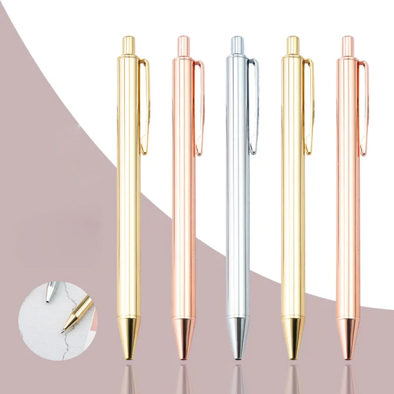 Simple Electroplated Metal Pressing Ballpoint Pen for Office Stationery