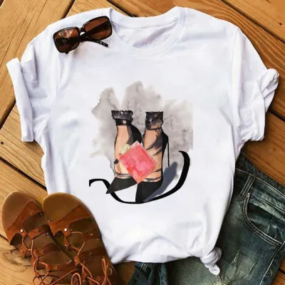 Summer Women Printed Short Sleeve T-Shirt Street Hip Hop Loose Fit