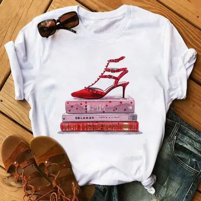 Summer Women Printed Short Sleeve T-Shirt Street Hip Hop Loose Fit