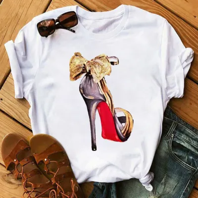 Summer Women Printed Short Sleeve T-Shirt Street Hip Hop Loose Fit