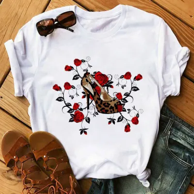 Summer Women Printed Short Sleeve T-Shirt Street Hip Hop Loose Fit