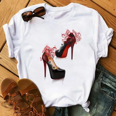 Summer Women Printed Short Sleeve T-Shirt Street Hip Hop Loose Fit