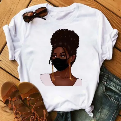 Women Fashion Cartoon Print Short-Sleeved T-Shirt