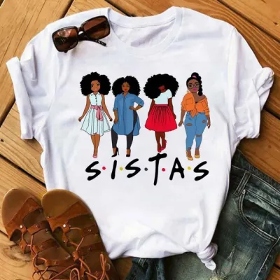 Women Fashion Cartoon Print Short-Sleeved T-Shirt