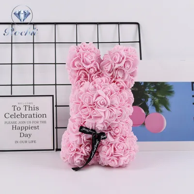 Rose Eternal Flower Rabbit Bear Christmas Valentine Simulation Plush Gift