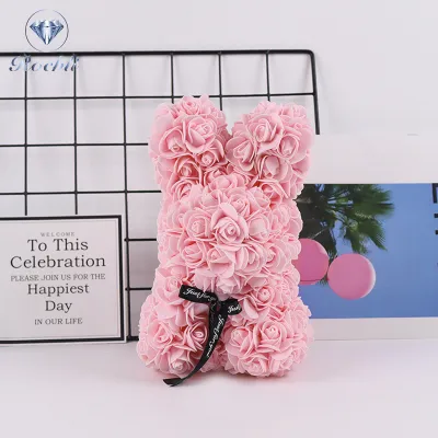Rose Eternal Flower Rabbit Bear Christmas Valentine Simulation Plush Gift