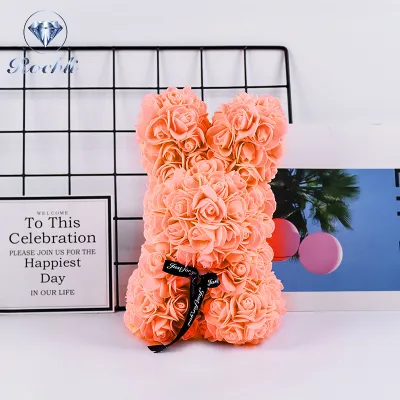 Rose Eternal Flower Rabbit Bear Christmas Valentine Simulation Plush Gift