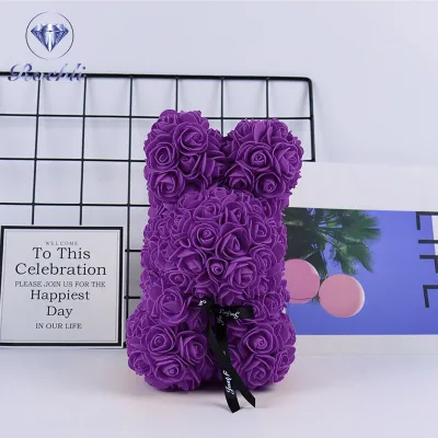Rose Eternal Flower Rabbit Bear Christmas Valentine Simulation Plush Gift