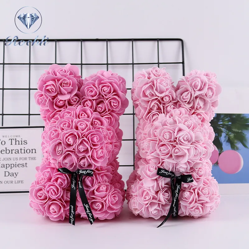 Rose Eternal Flower Rabbit Bear Christmas Valentine Simulation Plush Gift