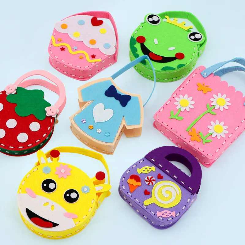 Non-Woven Fabric Kids Handmade DIY Easter Basket Handbag Intellectual Development Toy