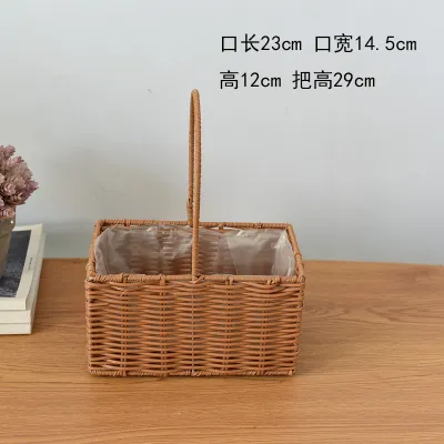 Portable Flower Wedding Easter Storage Woven Basket Accompanying Gift Bamboo Basket