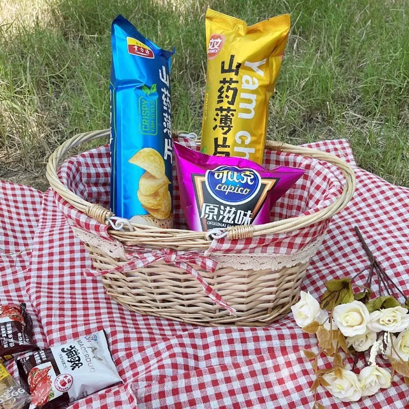 Easter Picnic Kids Gift Storage Rattan Woven Basket