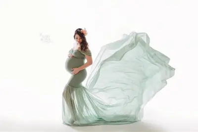 Pregnant Women Fashion Sexy Chiffon Mop Dress with Feifei Sleeve