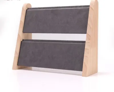 Women Simple Solid Wood Rectangle Necklace Jewelry Display Stand