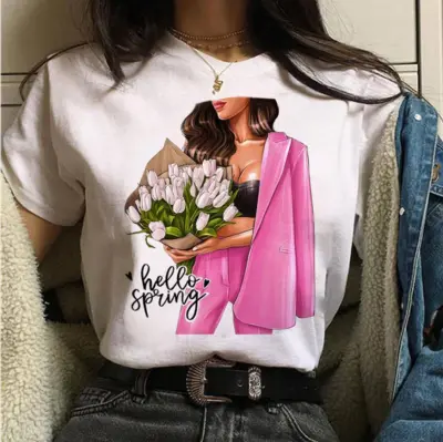 Women Casual Sunflower Print Short-Sleeved T-Shirt