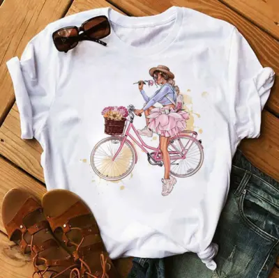 Women Casual Sunflower Print Short-Sleeved T-Shirt
