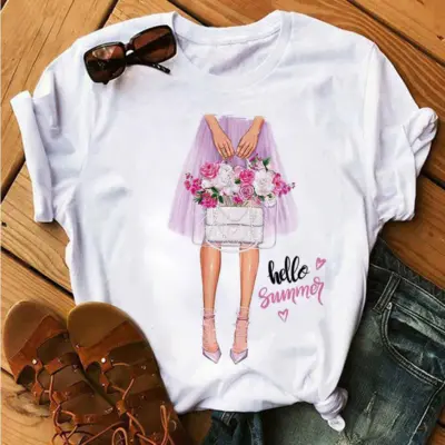 Women Casual Sunflower Print Short-Sleeved T-Shirt