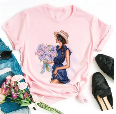 Women Casual Sunflower Print Short-Sleeved T-Shirt