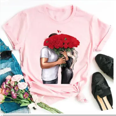 Women Casual Sunflower Print Short-Sleeved T-Shirt