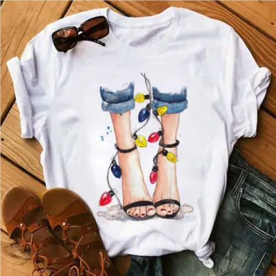 Women Casual Sunflower Print Short-Sleeved T-Shirt