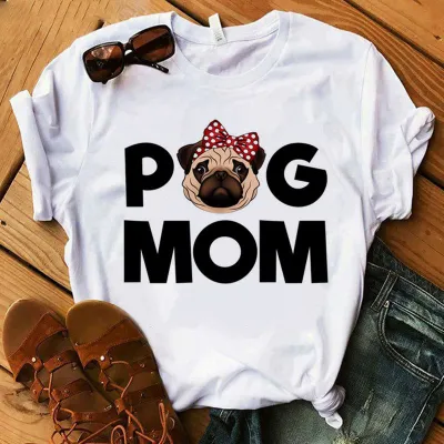 Summer Women Fashion Cat And Dog Cartoon Printed Short-Sleeved T-Shirt