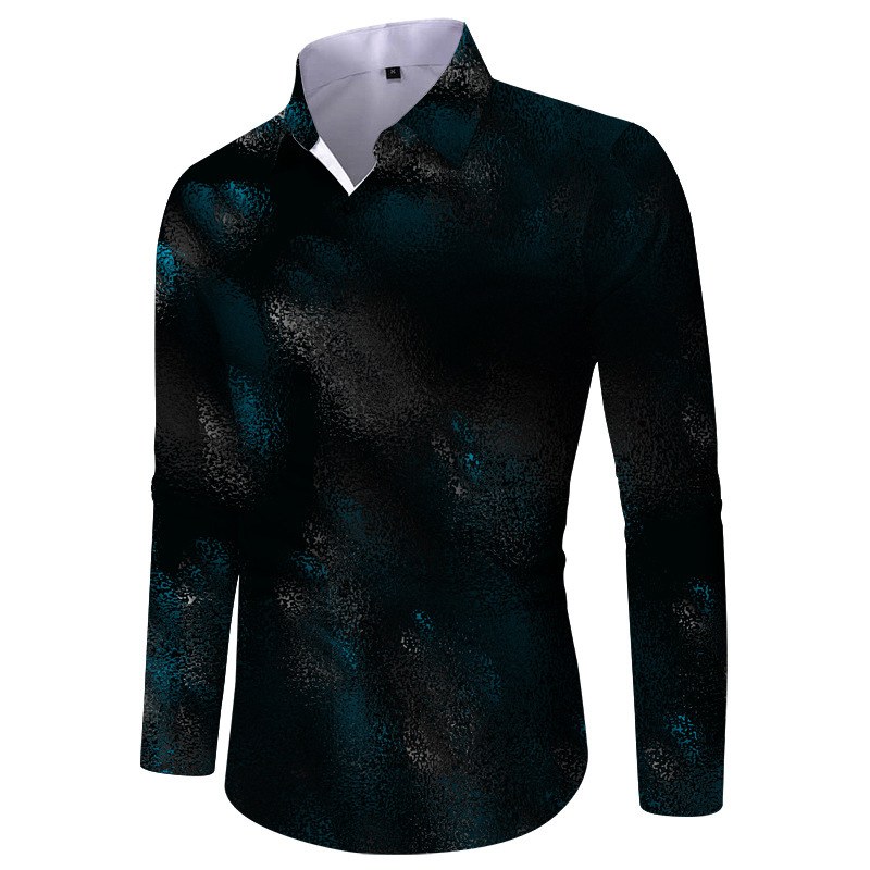 Wholesale Men Fashion Casual 3D Stripe Print Long Sleeve