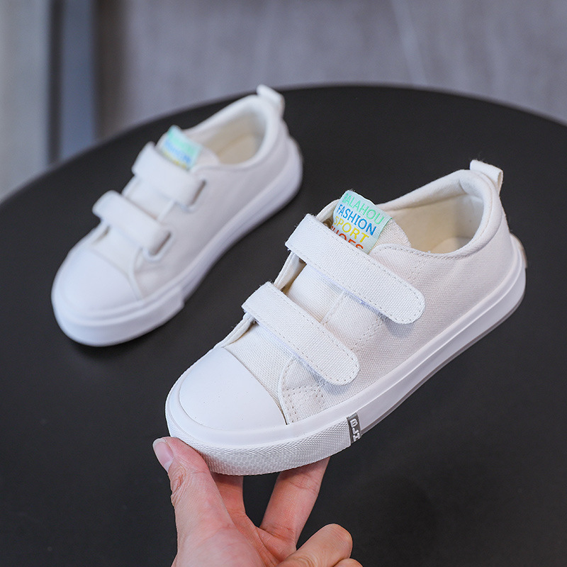 Shops boys white canvas slip on shoes