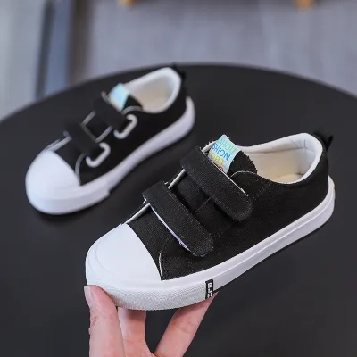Kids Unisex Fashion Casual Basic Velcro Low Top Canvas Shoes